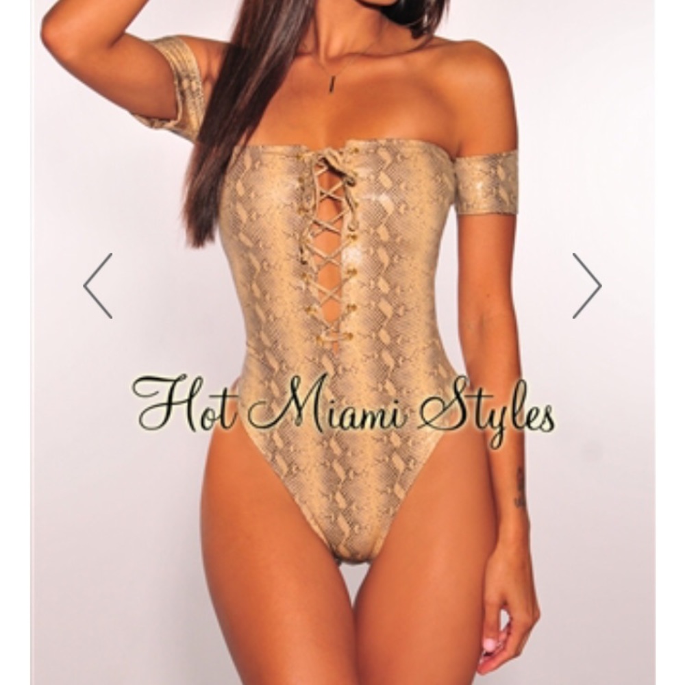 Snakeprint one piece bathing suit